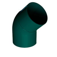 Колено трубы 45°, алюминий, типоразмер 100, зеленый, LINKOR