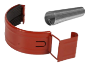 Соединитель желоба в комплекте, сталь, d-150 мм, красный, Aquasystem